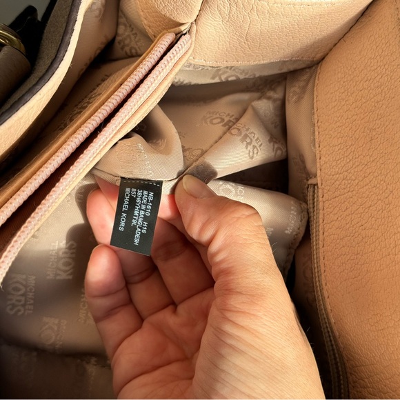 MICHAEL KORS HAMILTON Leather Pink Chain Satchel Crossbody Handbag - Picture 13 of 16